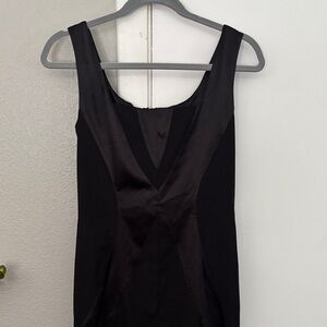 Vince Camuto Black Sheath Dress with Faux Leather Panels